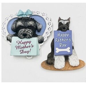 WillaBee & Ward Schnauzer Dog Happy Mother's Day Father's‎ Day Magnet Set